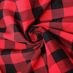 5 Pack Polyester 15"x15" Napkins Black/Red Buffalo Plaid Gingham Style Cloth Napkins