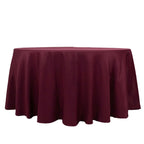 Premium Polyester 120" Round Tablecloth Burgundy - Seamless 220GSM Wrinkle-Resistant Table Cover