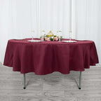 Premium Polyester 90" Round Tablecloth Burgundy - Stain and Wrinkle-Resistant Design with 220GSM Thickness Table Cover