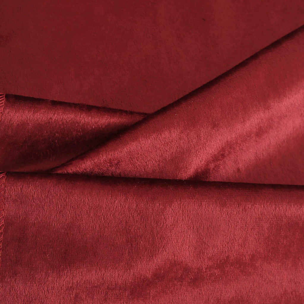 Premium Velvet 12"x108" Table Runner Burgundy - Sheen Finish Reusable Table Decor