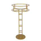 Metal Wedding Centerpiece Open Frame Design Gold - Grand Halo Top Floral Riser Pedestal 46"