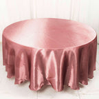 Satin 108" Round Tablecloth Cinnamon Rose - Smooth and Lustrous Table Cover
