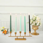 12-Pack Taper Candles Premium Wax Design Mixed Green - Unscented Candles for Sophisticated Decor 10"