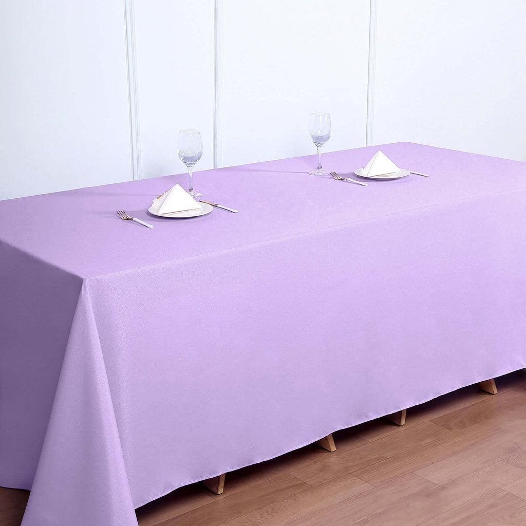 Polyester 90"x132" Rectangle Tablecloth Lavender Lilac - Seamless Wrinkle-Resistant Table Cover