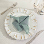 5 Pack Faux Linen 20"x20" Napkins Dusty Blue - Slubby Textured & Wrinkle Resistant Cloth Napkins