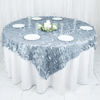 Taffeta 72"x72" Table Overlay Square Tablecloth Dusty Blue - 3D Leaf Petal Table Cover