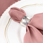 5 Pack Polyester 17"x17" Napkins Dusty Rose - Durable & Wrinkle Resistant Dinner Napkins