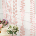 Taffeta Ribbon Sash with 4" Leaf Petal Design Dusty Rose 50ft - Sophisticated Artificial Fabric Garland