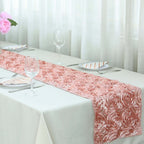 Rosette Satin 14"x108" Table Runner Dusty Rose - Grandiose Design