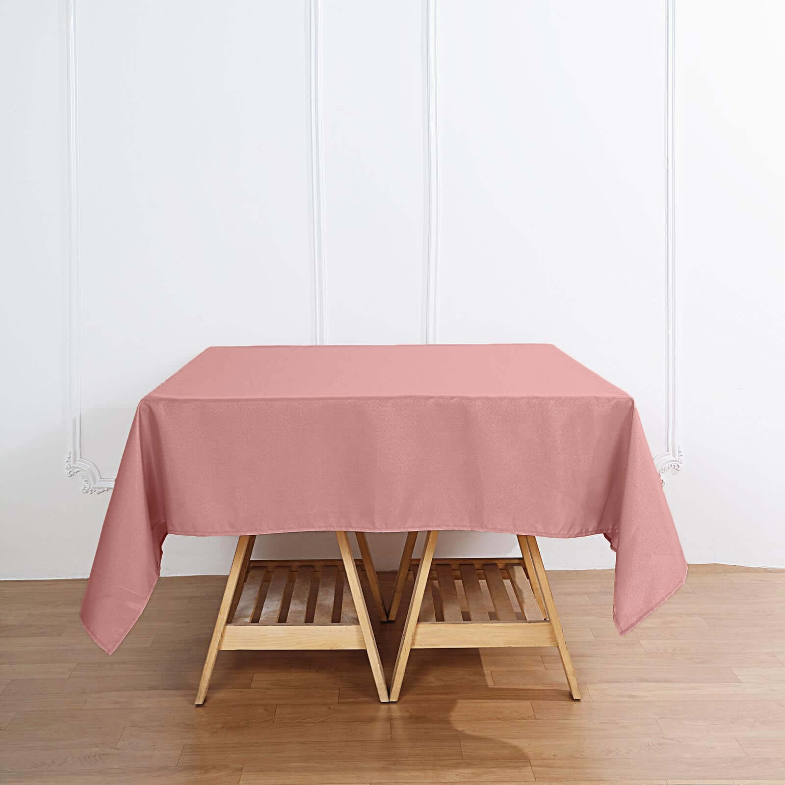 Polyester Square 70"x70" Tablecloth Dusty Rose - Wrinkle-Resistant & Durable Table Cover