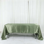 Satin Rectangular 60"x126" Tablecloth Dusty Sage Green - Smooth and Lustrous Table Cover