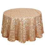 Sequin 120" Round Tablecloth Matte Champagne - Seamless Big Payette Table Cover
