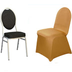 Spandex Chair Cover for Banquet Chairs Gold - Stylish Stretch 160GSM Fabric with Slip-On Slipcover for Sophisticated Gatherings