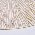6-Pack Dining Table Mats Spiked Design Gold - Vinyl Non-Slip Surface with Modern Appeal 15"