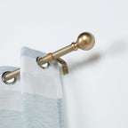 42"-126" Adjustable Curtain Rod Set, Gold, Round Finials