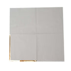 50-Pack Paper Beverage Napkins with Gold Foil Edge Gray - Disposable 2 Ply Cocktail Napkins for Events 6.5"x6.5"
