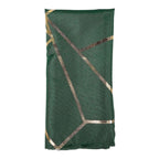 5 Pack Polyester 20"x20" Napkins Hunter Emerald Green with Gold Geometric Foil Pattern - Modern Reusable Dinner Napkins
