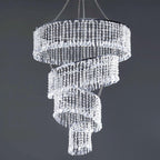24" 4-Tier Acrylic Diamond Crystal Chandelier Hanging Pendant Lighting Chandelier
