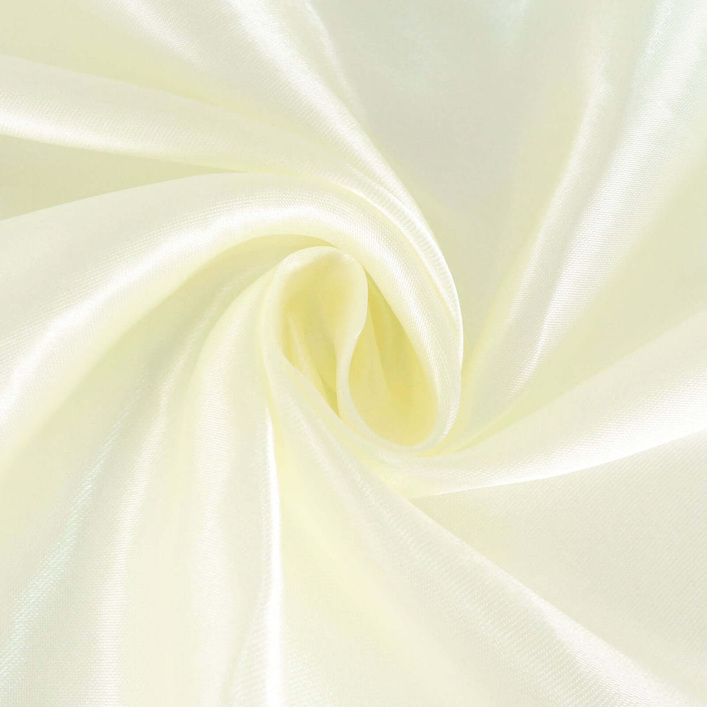 Satin 132" Round Tablecloth Ivory - Stylish Seamless Table Cover