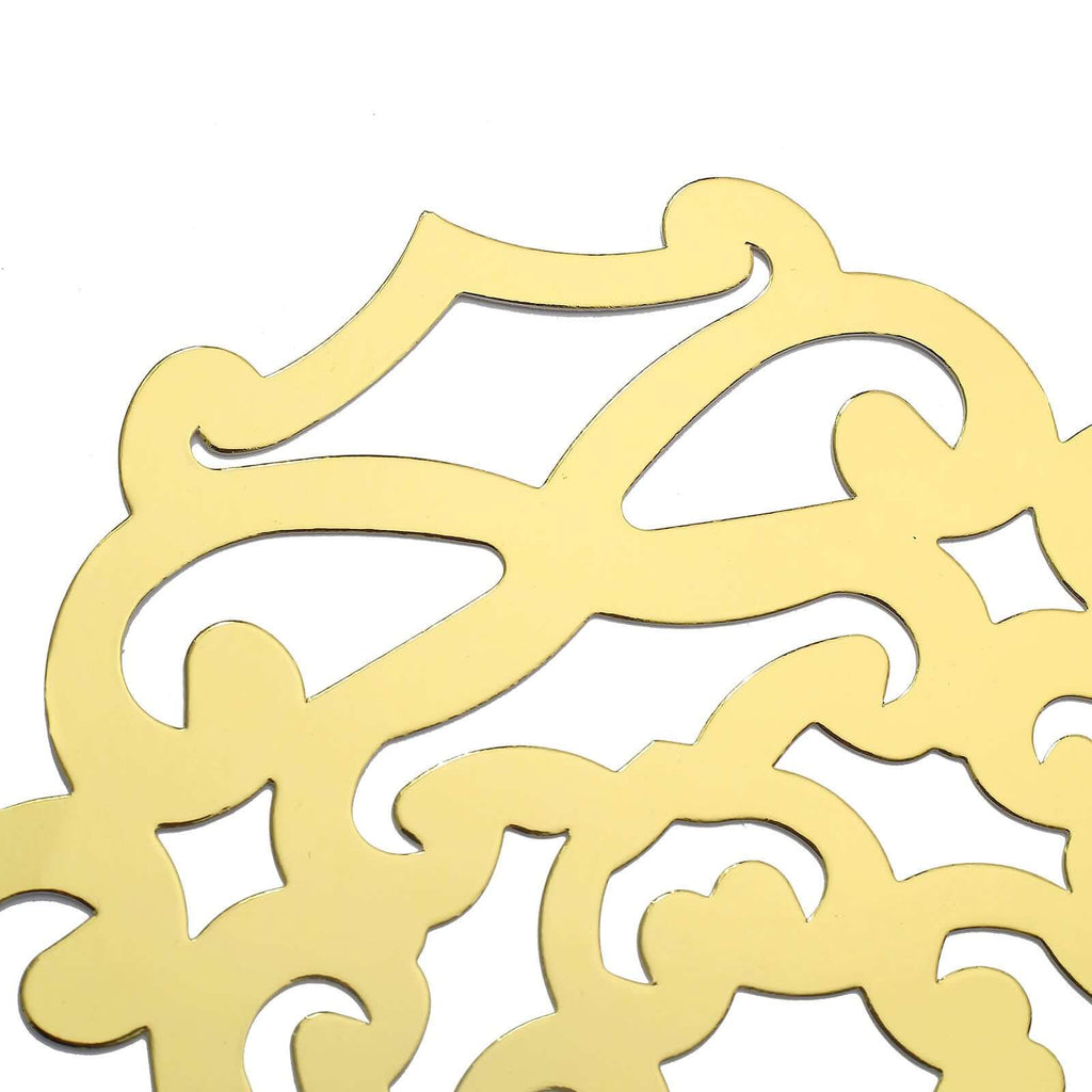 6-Pack Disposable Table Placemats in Metallic Gold Laser Cut Flower Design - 700GSM Cardboard Placemats for Glamorous Table Settings 13"