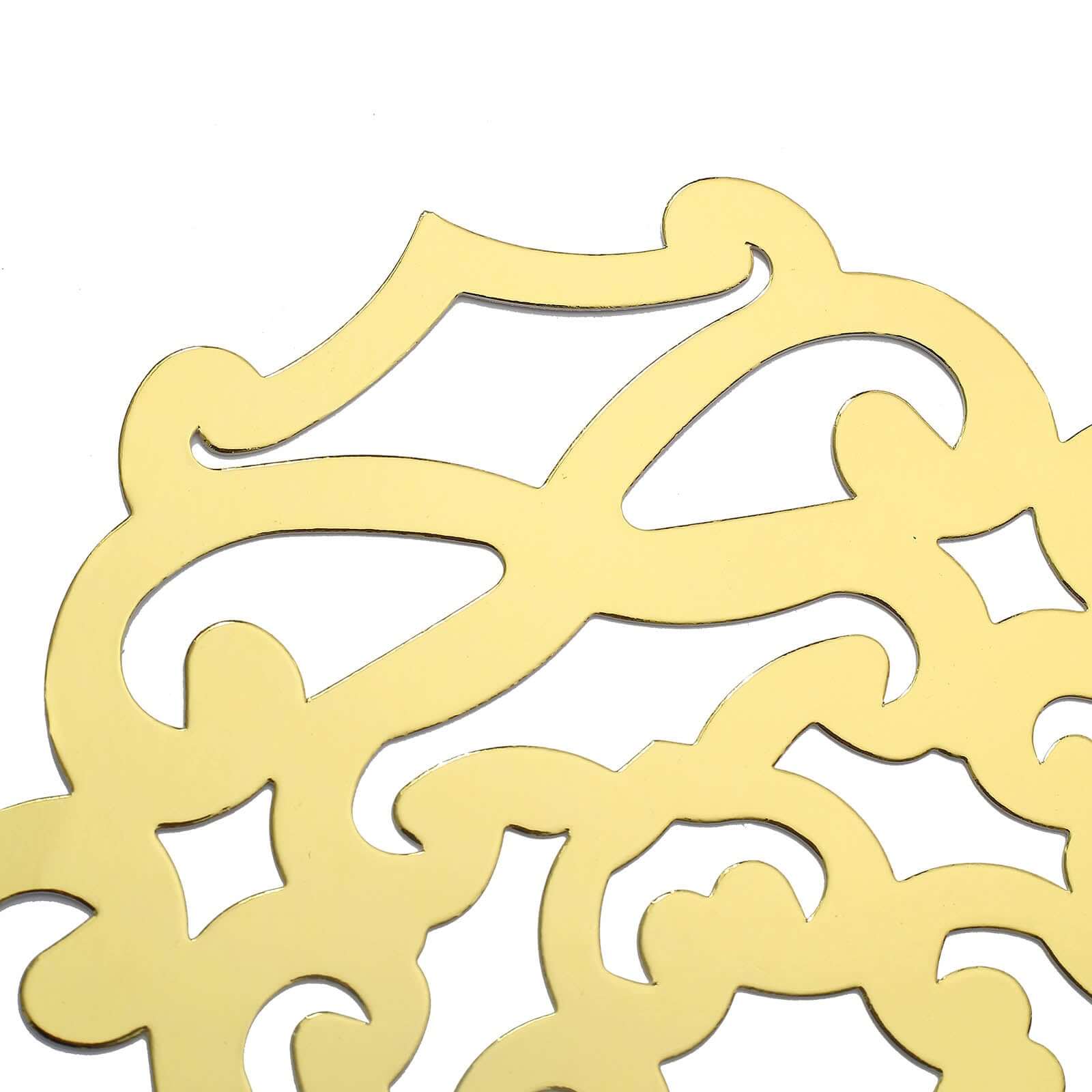 6-Pack Disposable Table Placemats in Metallic Gold Laser Cut Flower Design - 700GSM Cardboard Placemats for Glamorous Table Settings 13"