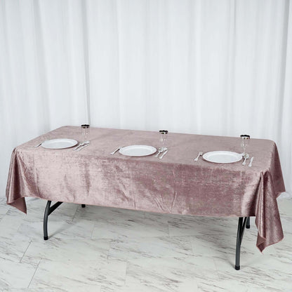 Premium Velvet 60"x102" Rectangle Tablecloth Mauve - Reusable & Soft Table Cover