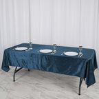 Premium Velvet 60"x102" Rectangle Tablecloth Navy Blue - Reusable & Soft Table Cover