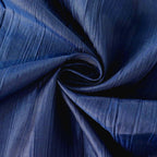 Taffeta 132" Round Tablecloth Navy Blue - Seamless Accordion Crinkle Table Cover