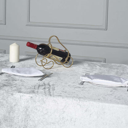 Premium Velvet 90"x156" Rectangle Tablecloth Silver - Reusable Soft & Seamless Table Cover