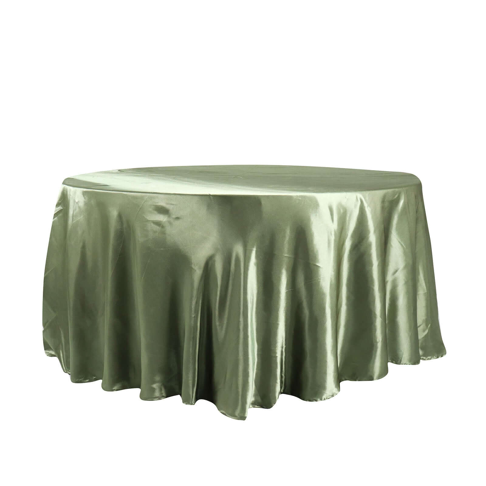 Satin 120" Round Tablecloth Dusty Sage Green - Stylish Seamless Table Cover