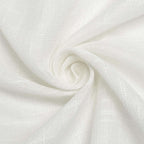 Faux Linen 108" Round Tablecloth White - Slubby Textured & Wrinkle Resistant for Banquets and Receptions
