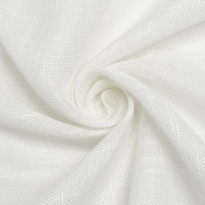 Faux Linen 108" Round Tablecloth White - Slubby Textured & Wrinkle Resistant for Banquets and Receptions