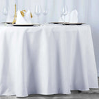 Premium Polyester 108" Round Tablecloth White - Wrinkle-Resistant 220GSM Table Cover for Weddings & Events