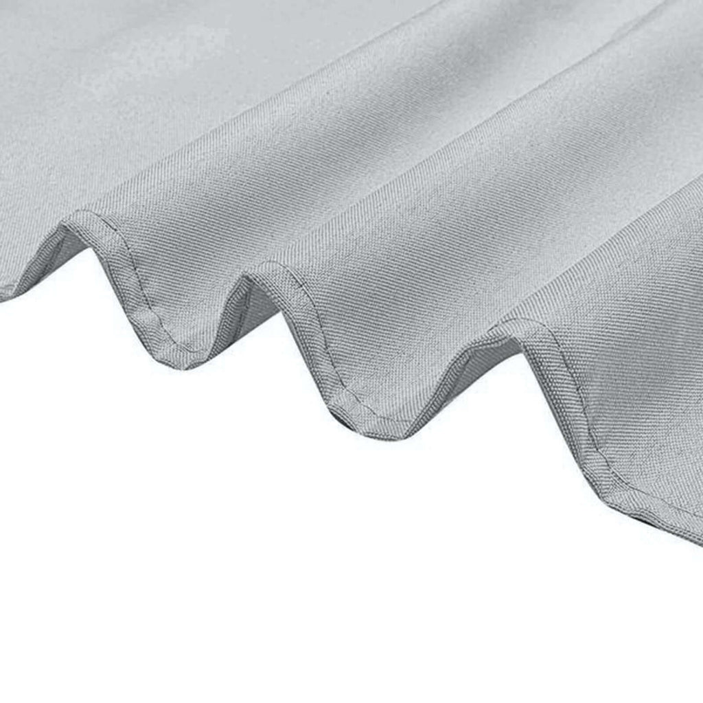 Polyester 120" Round Tablecloth Silver - Seamless Wrinkle-Resistant Table Cover