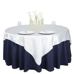 Satin 72"x72" Table Overlay Square Tablecloth White - Smooth Finish for Luxurious Events