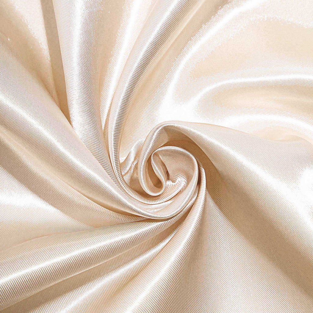 Satin 120" Round Tablecloth Beige - Stylish Seamless Table Cover