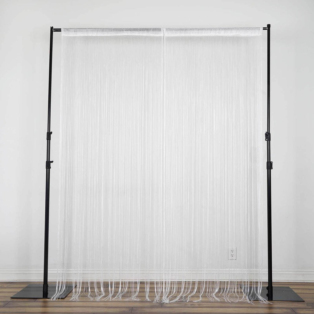 12ft Long White Silk String Tassels Backdrop Party Curtains