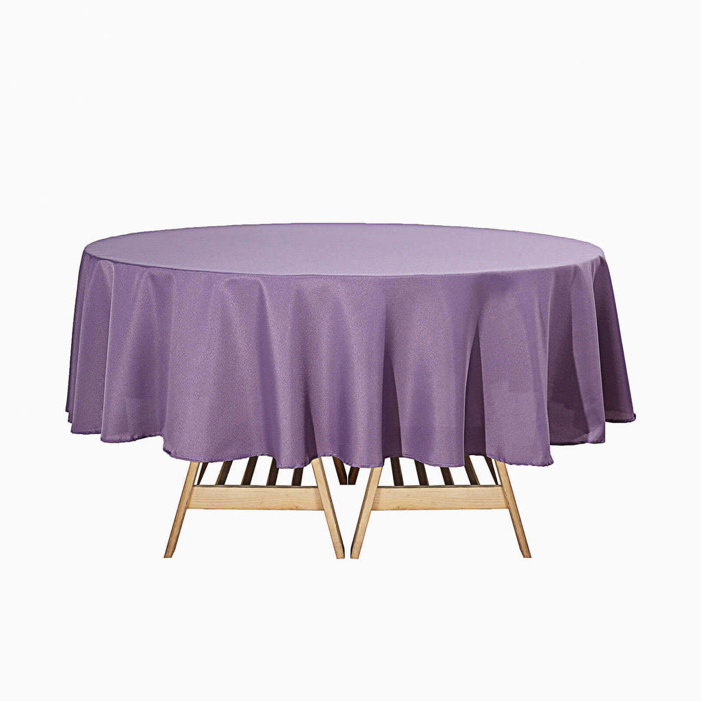 Polyester 90" Round Tablecloth Violet Amethyst - Stain & Wrinkle-Resistant Table Cover
