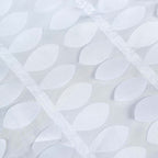 Taffeta 54"x54" Table Overlay Square Tablecloth White | Exquisite 3D Leaf Petal Design for Chic Wedding & Event Decor
