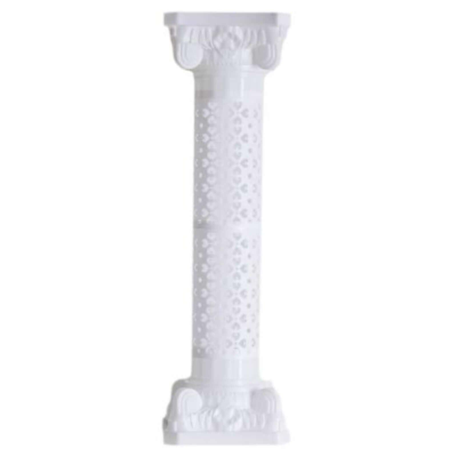 4 Pack 42" White Height Adjustable Artistic Venetian Roman Wedding Inspired Pedestal Column Plant Stand - PVC