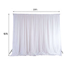 White Chiffon Polyester Event Curtain Drapes, Dual Layer Divider Backdrop Event Panels with Rod Pockets - 20ftx10ft