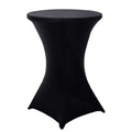 Spandex 30" Round Cocktail Table Cover Black - Easy to Maintain Stretch Fitted Highboy Tablecloth for Stylish Events