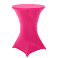Spandex 30" Round Cocktail Table Cover Fuchsia - Easy to Maintain Stretch Fitted Highboy Tablecloth
