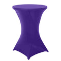 Spandex 30" Round Cocktail Table Cover Purple - Easy to Maintain Stretch Fitted Highboy Tablecloth