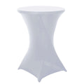 Spandex 30" Round Cocktail Table Cover White - Easy to Maintain Stretch Fitted Highboy Tablecloth for Stylish Events