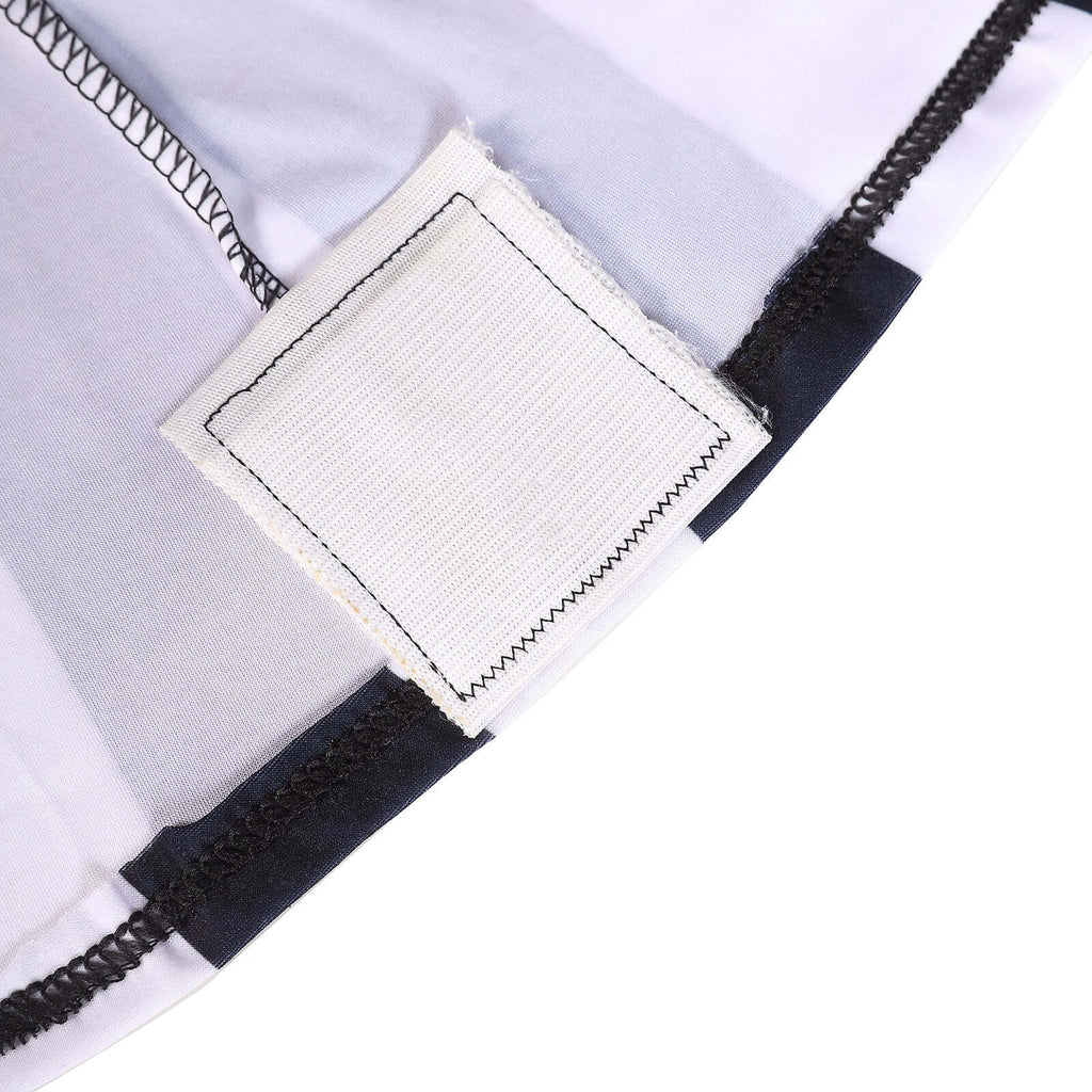 Spandex 30" Fitted Round Cocktail Table Cover Black/White Striped - Easy to Maintain Stretch Tablecloth - Bell Racket Store