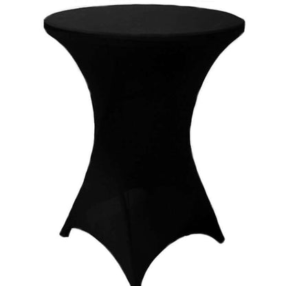 Spandex 30" Round Cocktail Table Cover Black - Easy to Maintain Stretch Fitted Highboy Tablecloth for Stylish Events - NestOCart