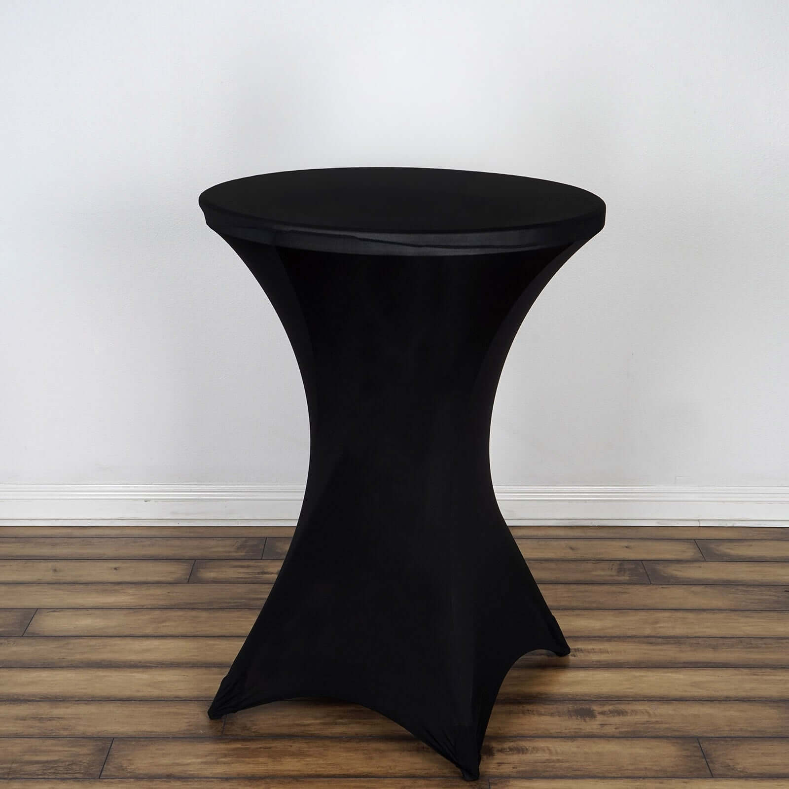 Spandex 30" Round Cocktail Table Cover Black - Easy to Maintain Stretch Fitted Highboy Tablecloth for Stylish Events - NestOCart