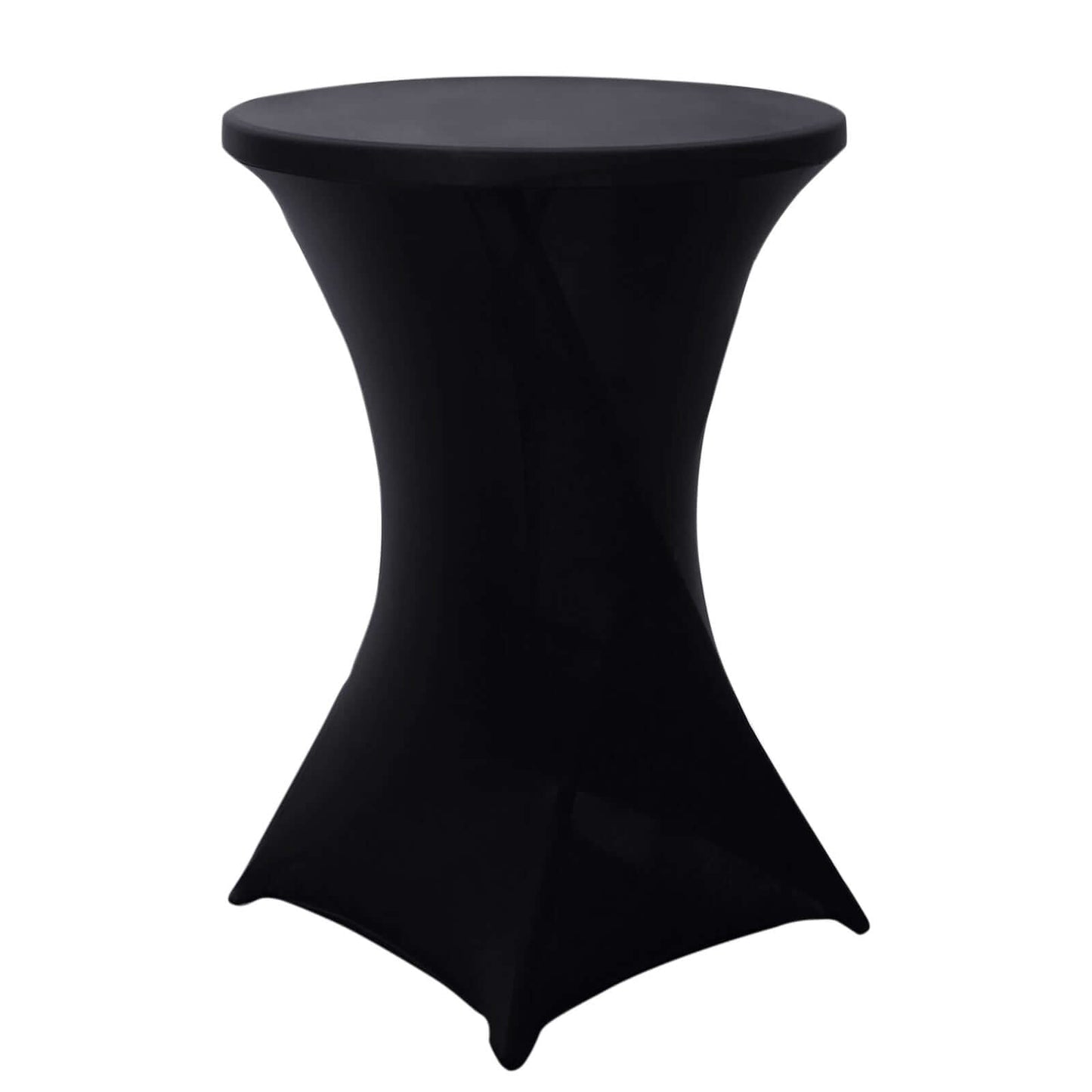 Spandex 30" Round Cocktail Table Cover Black - Easy to Maintain Stretch Fitted Highboy Tablecloth for Stylish Events - NestOCart