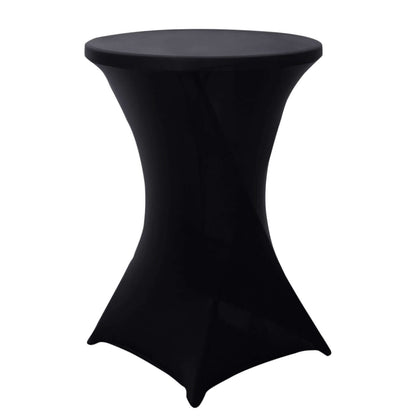 Spandex 30" Round Cocktail Table Cover Black - Easy to Maintain Stretch Fitted Highboy Tablecloth for Stylish Events - NestOCart